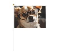 Occhiali per cani chihuahua con bandiere sventolanti su entrambi i lati e mini bandierine a bastone, adatti per la decorazione di feste e attività