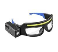 Occhiali per fari, con sensore di movimento, ricaricabili, con fascio LED luminoso, per corsa, escursionismo, ciclismo e lavoro notturno, design resistente e leggero anti appannamento (blu)