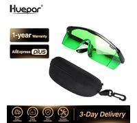 Occhiali per il potenziamento laser di sicurezza Huepar Occhiali di protezione regolabili verdi Occhiali con custodia rigida per laser Line/Rotary