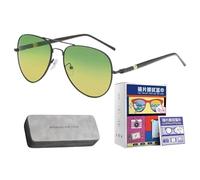 Occhiali Per La Visione Notturna - Metallo PC 14,3x5,3 Cm | Occhiali Da Guida Polarizzati Antiriflesso | Occhialli Sportivi Antivento E Antisabbia Per Ciclismo All'aperto | Set Completo Con Custodia E