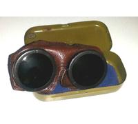 OCCHIALI PER MOTO ANNI 60' PROD. EX URSS - ORIGINALI CON CUSTODIA IN METALLO
