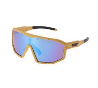 Occhiali per Motociclista Lente Blu Montatura Gialla Rossa Tri-Acetile Cellulosa