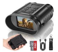 Occhiali per visione notturna, 4K 48MP 2500mAh Ricaricabile Zoom Digitale 8X 7-Level IR Binocolo Vista 300m può salvare foto e video per la sorveglianza di campeggio con scheda da 32 GB