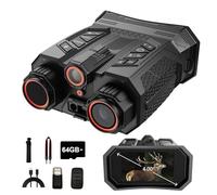 Occhiali per visione notturna 4K con telemetro | binocolo per visione notturna zoom 16X, schermo LCD da 4 '' con infrarossi, batteria ricaricabile da 10000 mAh, scheda TF da 64 GB, registrazione video