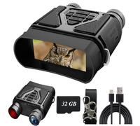 Occhiali per visione notturna, binocolo per visione notturna per adulti, regalo per uomini, marito, papà, con zoom 8X, attrezzatura ricaricabile da 4000 mAh, per caccia e campeggio (nero)