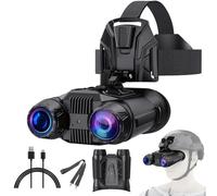 Occhiali per visione notturna da montare sulla testa, binocolo 4K 48MP per visione notturna con zoom 16X, bussola/altimetro e barometro integrati, registrazione video e audio tramite app, batteria