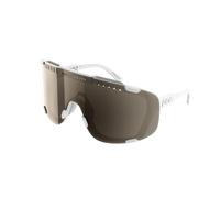 Occhiali POC Devour Wide Fit bianco lente Clarity Trail Light argento