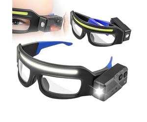 Occhiali Protettivi Antiappannamento A LED A 5 Modalità, Occhiali Di Sicurezza Con Luci, Occhiali Da Lavoro Ricaricabili, Per Lavori Notturni In Laboratorio, Garage, Seminterrato(Blue)
