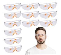 Occhiali protettivi da 12 pezzi, Occhiali protettivi per PC leggeri e trasparenti, con gamba antiscivolo e ponte nasale morbido, per uomini donne