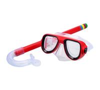 Occhiali protettivi in plastica per bambini, per sport acquatici, immersioni, piscina, con tubo di respirazione, colore rosso