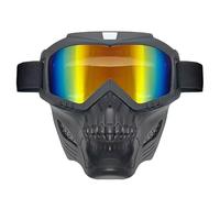 Occhiali Protettivi per Uomo e Donna con Maschera, Modello a Teschio Copertura Integrale Antigraffio, per Motocross Fuoristrada e Sci(Imitation red)