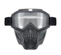 Occhiali Protettivi per Uomo e Donna con Maschera, Modello a Teschio Copertura Integrale Antigraffio, per Motocross Fuoristrada e Sci(Transparent)