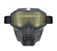 Occhiali Protettivi per Uomo e Donna con Maschera, Modello a Teschio Copertura Integrale Antigraffio, per Motocross Fuoristrada e Sci(Yellow)