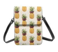 Occhiali rossi ananas una stampa piccola borsa a tracolla per le donne, piccole borse in pelle per telefono cellulare borsa a tracolla