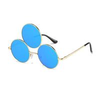 Occhiali rotondi a tre montature per ragazze adolescenti con lenti colorate anni 2000 alla moda moda natale occhiali da sole per donne uomini estetici