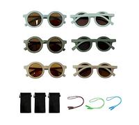 Occhiali Rotondi da Sole per Bambini 3 Pezzi - Stile Retrò per Adolescenti e Bambini di età 1-8 Anni