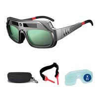 Occhiali Saldatura Automatici Professionali - Oscuramento a Energia Solare - Occhiali per Saldatura + da Saldatore + Protettivi con Custodia & 11 Lenti di Ricambio | 3-Stars