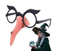 Occhiali senza con naso - Set occhiali e naso, puntelli per Halloween | Naso Protesico con sfogli neri per costumi da ballo, mascherata, compleanno, performance Natale, Acces