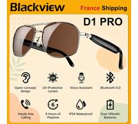 Occhiali Smart Blackview D1 PRO con Chiamata Bluetooth, Altoparlante Impermeabile IP54, Campo Sonoro Aperto, Assistente Vocale, Protezione UV per Esterni