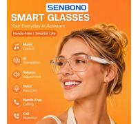 Occhiali smart Senbo AI, questi occhiali supportano audio HD, chiamate in vivavoce, microfono integrato per un comodo ascolto della musica e gestione delle chiamate, adatti per ufficio, business, viag