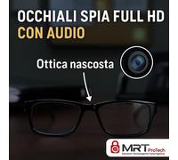 Occhiali spia Full HD con audio - Microcamera integrata invisibile