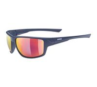 uvex sportstyle 230, occhiali sportivi unisex, specchiato, indice di filtrazione 3, blue matt/mirror red, one size