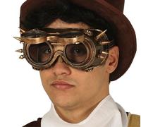 Occhiali steampunk bronzo con spuntoni per travestimento stile gotico vittoriano