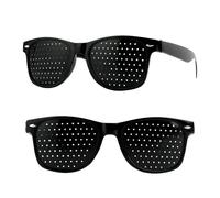 Occhiali Stenopeici Certificati, 2 Pezzi Pinhole Glasses, Occhiali Ausiliari, per la Cura Della Vista, per Una Buona Lettura, per Vedere Lontano (nero)