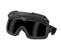 Occhiali Tattici A 2 Modalità Con Attacco Rapido For Casco - Occhiali Antiappannamento UV For Uso Esterno Sul Campo(BLACK FRAME,Black Lens)