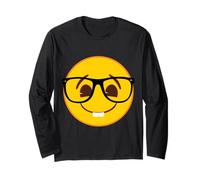 Occhiali Ufficiali Emoji Nerd Giallo Smile Face Maglia a Manica