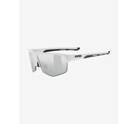 Occhiali Uvex Axos bianchi con lenti specchiate grigio chiaro