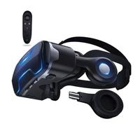 Occhiali VR, Visore Realtà Virtuale 3D, VR Visore Cuffie, Glasses 3D con Lenti HD Anti Luce Blu, Compatibili con Smartphone iPhone Android da 4,7-7,2 Pollici, Regalo di Natale, Regalo(F)