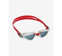 Occhialini Aqua Sphere Kayenne bianco rosso con lenti trasparenti grigio