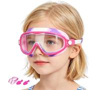 Occhialini da nuoto anti appannamento, con clip per il naso, tappi per le orecchie, anti-appannamento, a prova di perdite, per bambini, per nuoto, tappi per il naso, tappi per le orecchie, occhiali