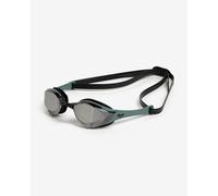 Occhialini da nuoto Arena Cobra Edge nero verde con lenti specchiate grigie.