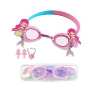 Occhialini da Nuoto Mermaid per Bambini 3-12 Anni, Occhialini Piscina Anti Appannamento Regolabili, Nasello Flessibile e Protezione UV, con Tappi per Orecchie, Clip per Naso e Custodia
