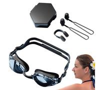 Occhialini da nuoto per adulti, occhiali da acqua - Occhiali per adulti, cinghia regolabile anti-sratch Protective naso, clip plugs per le donne Men Training Pool Beach