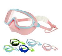 Occhialini da nuoto per bambini con copertura per il naso, 2025, maschera da nuoto per bambini con montatura grande HD, anti-appannamento, senza perdite, maschera subacquea per bambini e giovani (E)