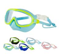 Occhialini da nuoto per bambini con copertura per il naso, 2025, maschera da nuoto per bambini con montatura grande HD, anti-appannamento, senza perdite, maschera subacquea per bambini e giovani (A)