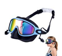 Occhialini da nuoto per bambini, maschera anti appannamento per il naso, lenti panoramiche ad alta definizione con guarnizione in silicone morbido, integrazione protettiva interna, cinturino