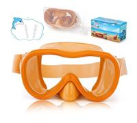 Occhialini da nuoto per bambini, maschera da snorkeling, maschera da immersione, occhialini da nuoto con copertura per il naso e cinghie elastiche, borsa a rete e tappi per le orecchie