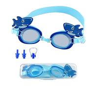 Occhialini da Nuoto squalo per Bambini 3-12 Anni, Occhialini Piscina Anti Appannamento Regolabili, Nasello Flessibile e Protezione UV, con Tappi per Orecchie, Clip per Naso e Custodia