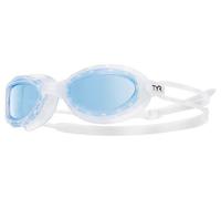 Occhialini nuoto TYR Nest Pro bianco con lenti trasparenti blu