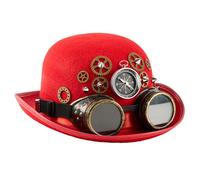 Occhialini e bussole staccabili Rivetto Rinforzato Ovale Cappello a cilindro Accessorio Costume di Halloween Per Avventure All'aperto Cappello vittoriano Steampunk Nero