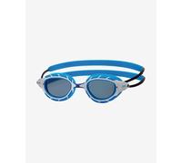 Occhialini Zoggs Predator blu bianco con lenti trasparenti blu scuro - S