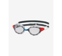 Occhialini Zoggs Predator grigio rosso bianco con lenti trasparenti - M