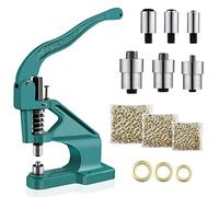 Occhiellatrice Macchina Occhiello Pressatrice per occhielli a pressione manuale con 3 set di timbri e 900 occhielli, 6 mm / 10 mm / 12 mm, per cintura in tessuto scarpe borsetta occhielli