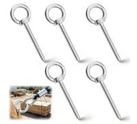 Occhielli a Vite Anello M8, Ganci 5 Occhiello a Vite per Legno Lunga 304 con Filettatura per Fissare Decorazioni Sospese, Vasi da Fiori e Supporti per Altalene