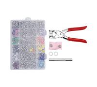 Occhielli colorati cavi da 10 mm, bottoni per abbigliamento; gommini colorati per maglie e gonne per neonati; facile installazione, bottone decorativo fai-da-te con scatola di