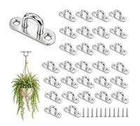 Occhielli da parete, 30 pezzi, in acciaio inox M5, per parete e soffitto | Per poltrone sospese, altalene, sacchi di sabbia, funi metalliche e catene, antiruggine, resistente alla corrosione e